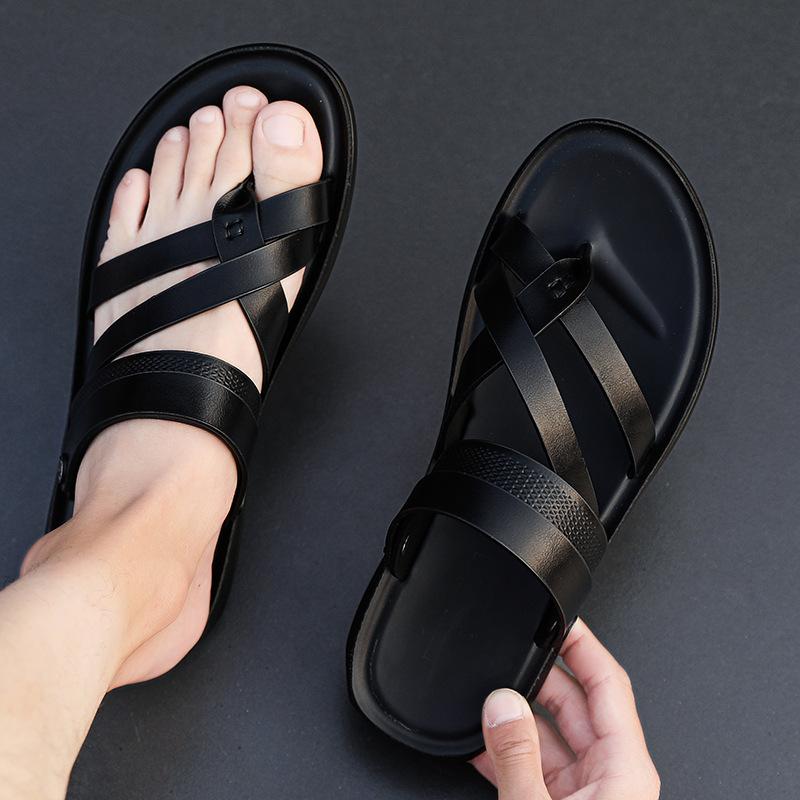 New summer sandals personalized flip-flops outdoor dual-purpose leather cool slippers