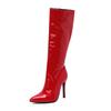 Pointed Patent Leather Women'S Boots Sexy Stiletto Catwalk Boots Tall Knight Boots 32-46 Large Size Boots