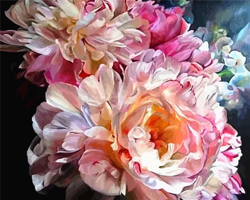 GATYZTORY 40x50cm Frame Painting By Numbers For Adults Color Flower Oil Picture HandPainted Diy On Canvas Home Wall Art