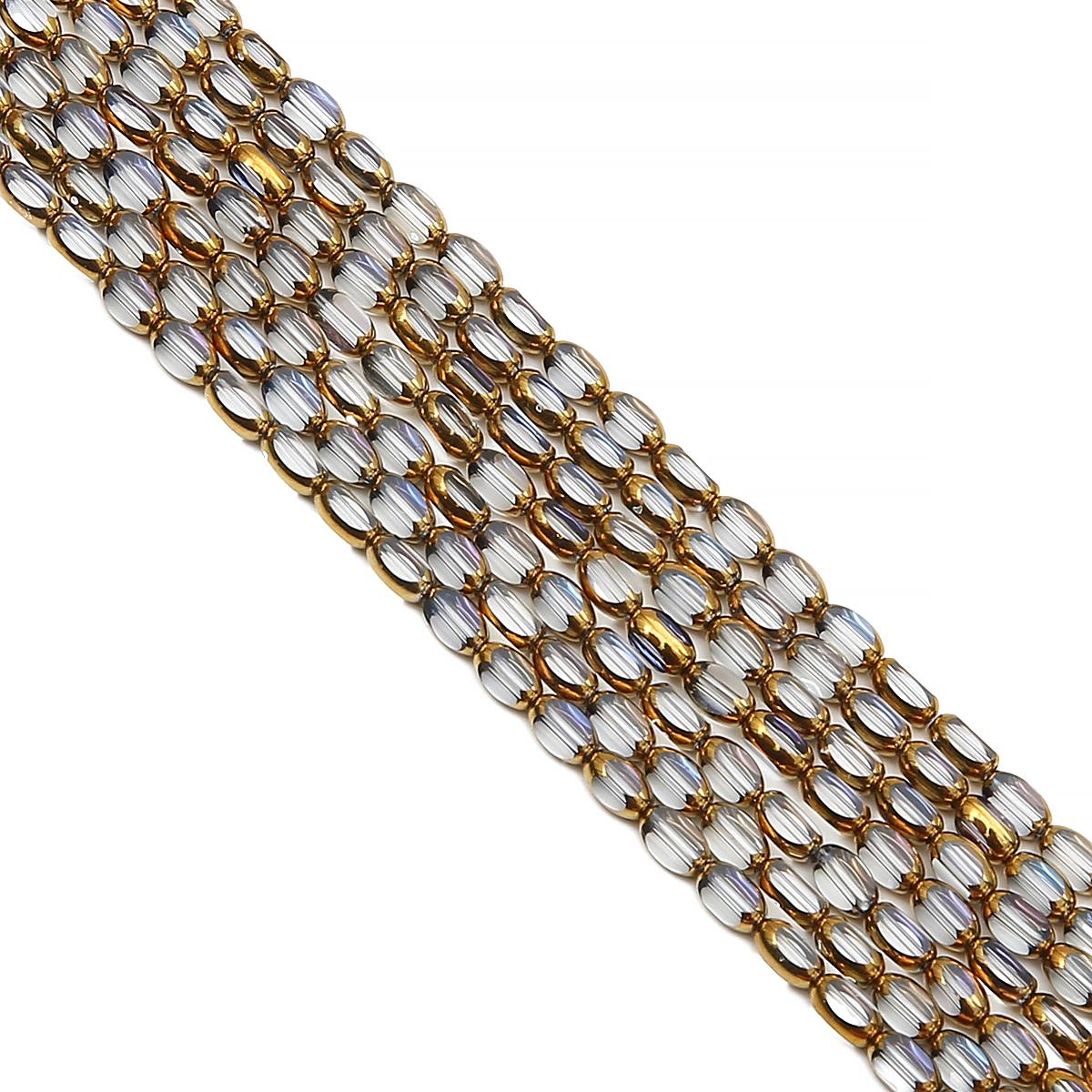 

25-50 шт. хрустальные стеклянные бусины с золотой каймой, свободные бусины-разделители для изготовления браслетов, ожерелья, ювелирных изделий своими руками 3x5mm 50pcs