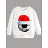 Kids Sweatshirt [Christmas] Football Christmas Hat Print Fleece Warm Through Sweater Fashion Print Pattern Kids' Wear Casual Long Sleeve