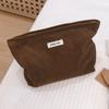 135 Solid Color Makeup Storage Pouch Wear-resistant Corduroy Toiletries Cosmetic Organizer Bag for Women and Teen Girls