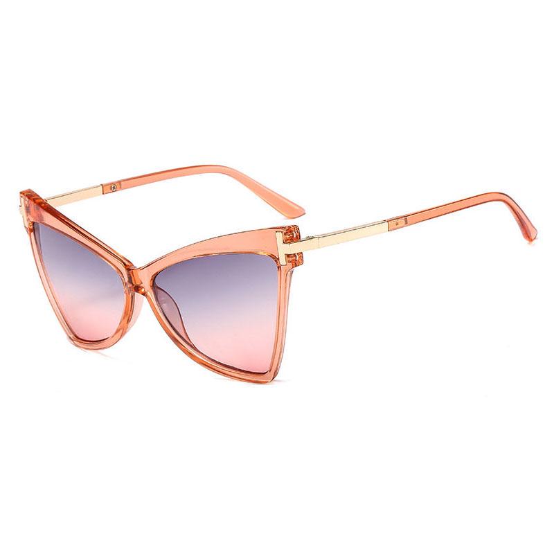 SHAUNA Retro Cat Eye Oversized Women Sunglasses Brand Designer Ladies Gradient Lens Eyewear Men Outdoor Sun Glasses UV400