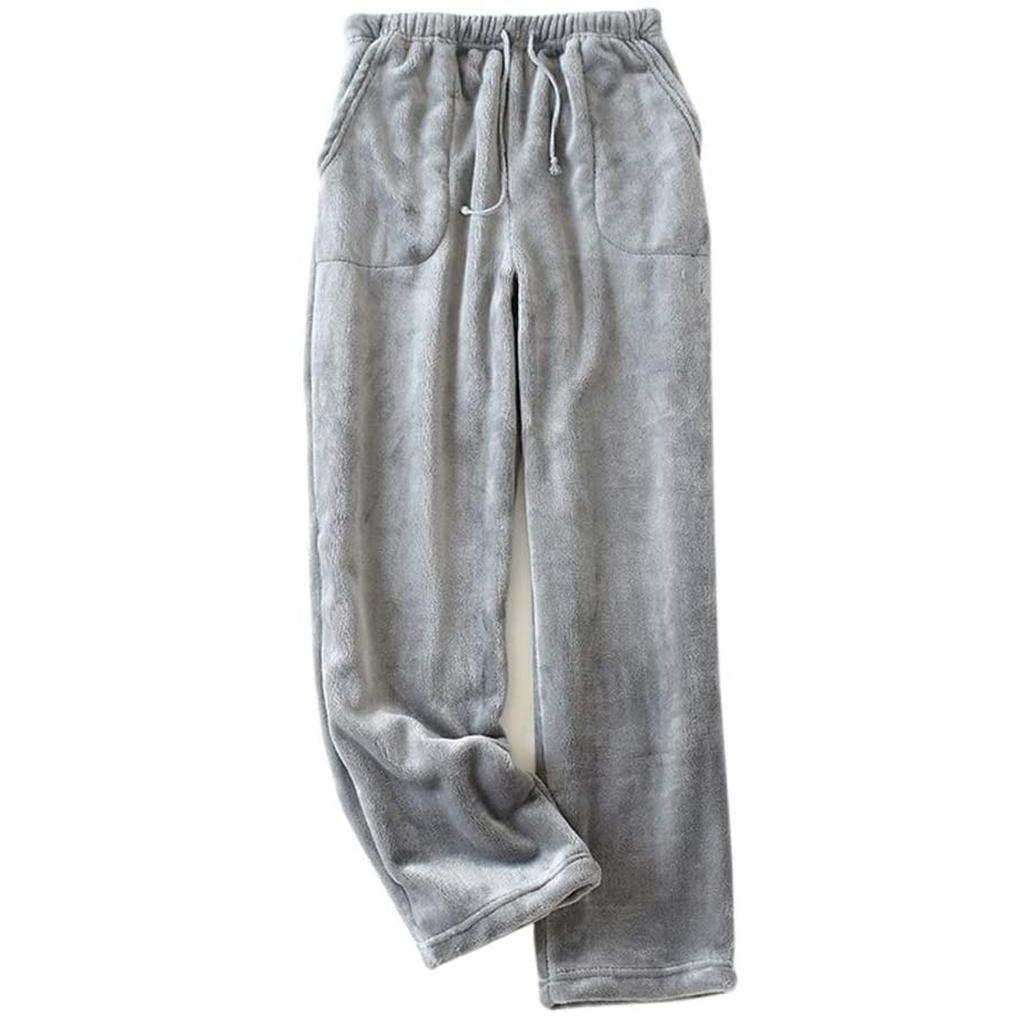 Women's Thermal Fleece Pockets Pajama  Warm Casual Trousers Home Pants