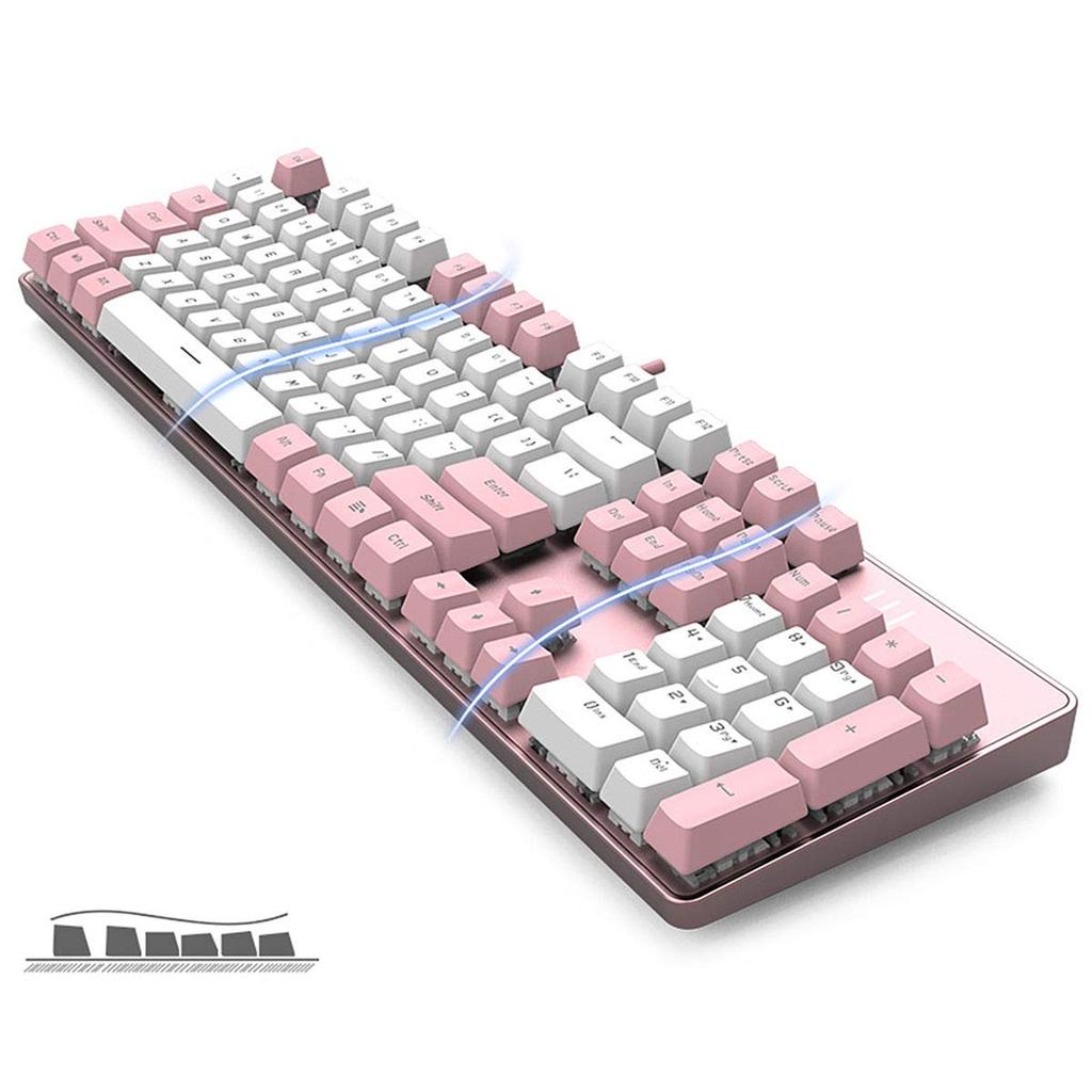 Merdia Mechanical Gaming 104 US USB Wired LED Backlight Switch Pink and Keyboard, Keyboards, Layout, Keyboard, (Brown - White)