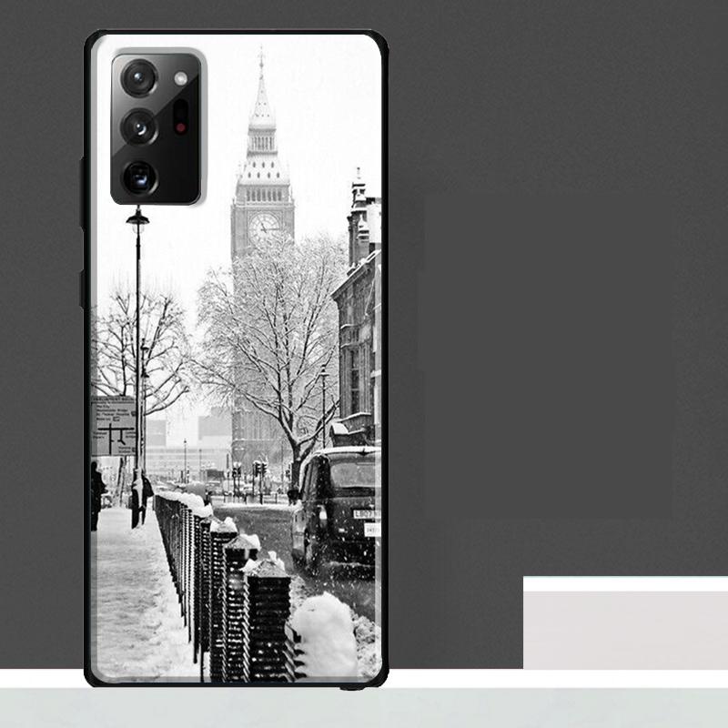 Retro Winter Snow London Case For Samsung Galaxy S23 S24 S25 Ultra S9 S10 S20 S21 S22 Plus S23 FE S25 FE Phone Cover