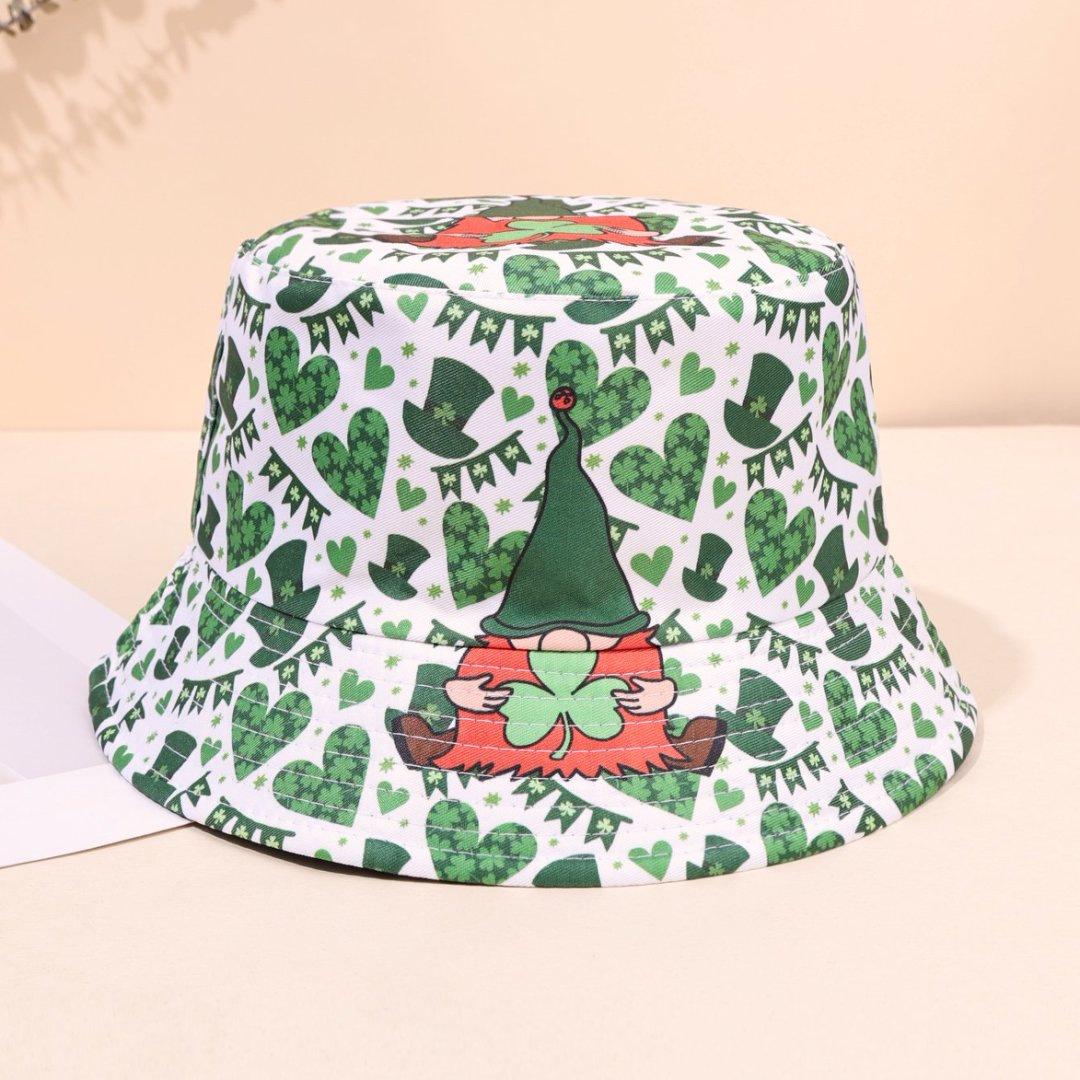 Double-Sided Bucket Hat Men And Women Fashion Print Sunshade Basin Hat Bucket Hat зелёный