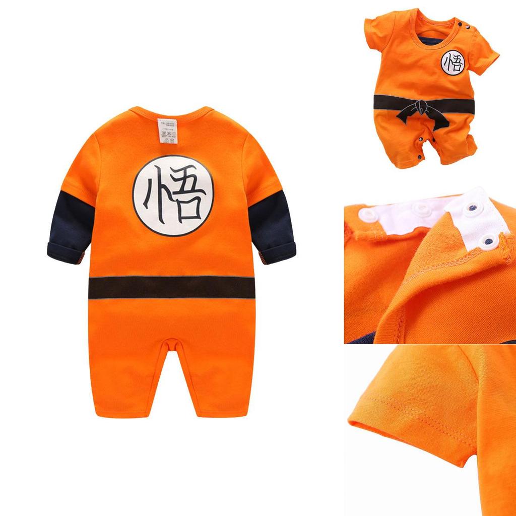 Adorable Newborn Baby Boys Dragon Ball Z Cosplay Romper Bodysuit For Halloween