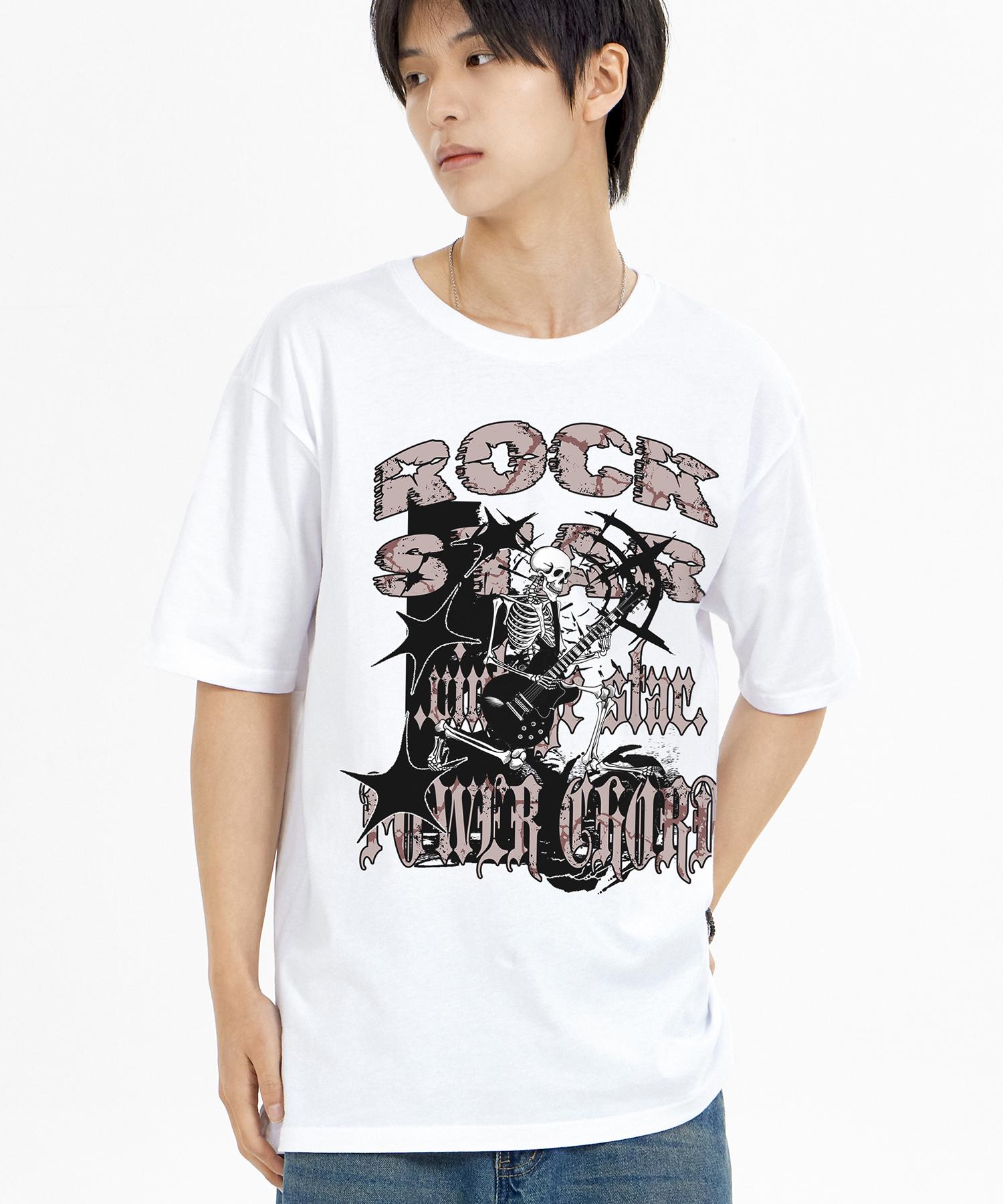 Biel Skeleton Rockstar Short Sleeve Tee White M