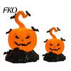 Lighted Halloween Props LED Candle Light Figurine, Bat Tombstone Glowing Tabletop Ornament, Warm Home Accents Pumpkin Decor Prop for Escape