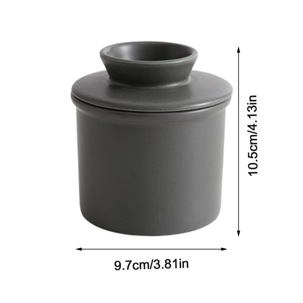 butter jar with lid Ceramic Butter Dish Handmade Big Capacity Butter Keeper Household use Cylindrical cheese butter Sealed can