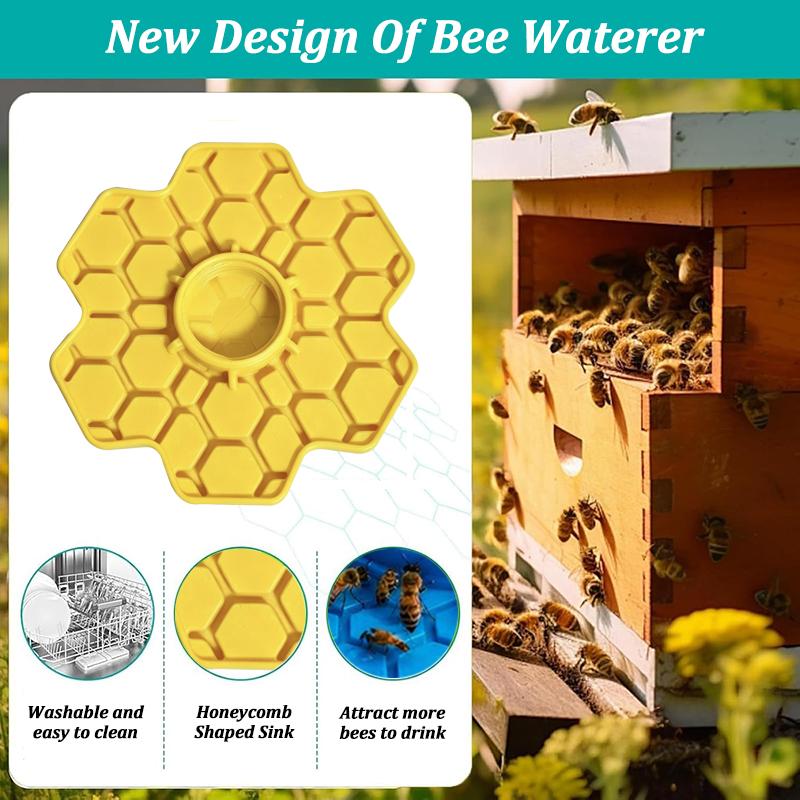 Garden Bee Water Feeder Outdoor Honeycomb Beehive Drinking Station Small-Hole Honeycomb Tray Patio Beekeeping Feeder Supplies