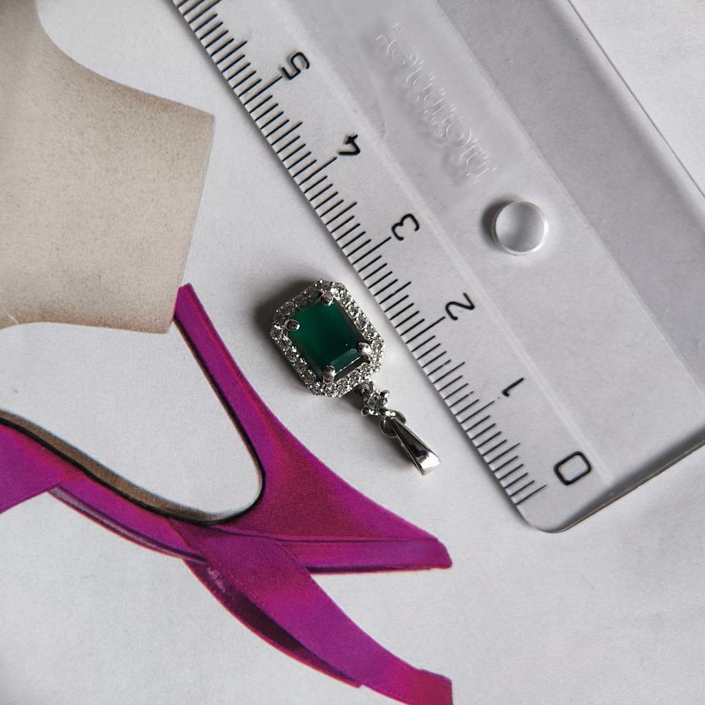 Серебряная подвеска с агатом 1.543ct, фианитами (2208266)