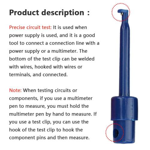 Xiatiaosann Multimeter Test Hook Clips, Multimeter Accessories Colorful Test Grabber Probes for Testing Electronic Components (30 Pieces)