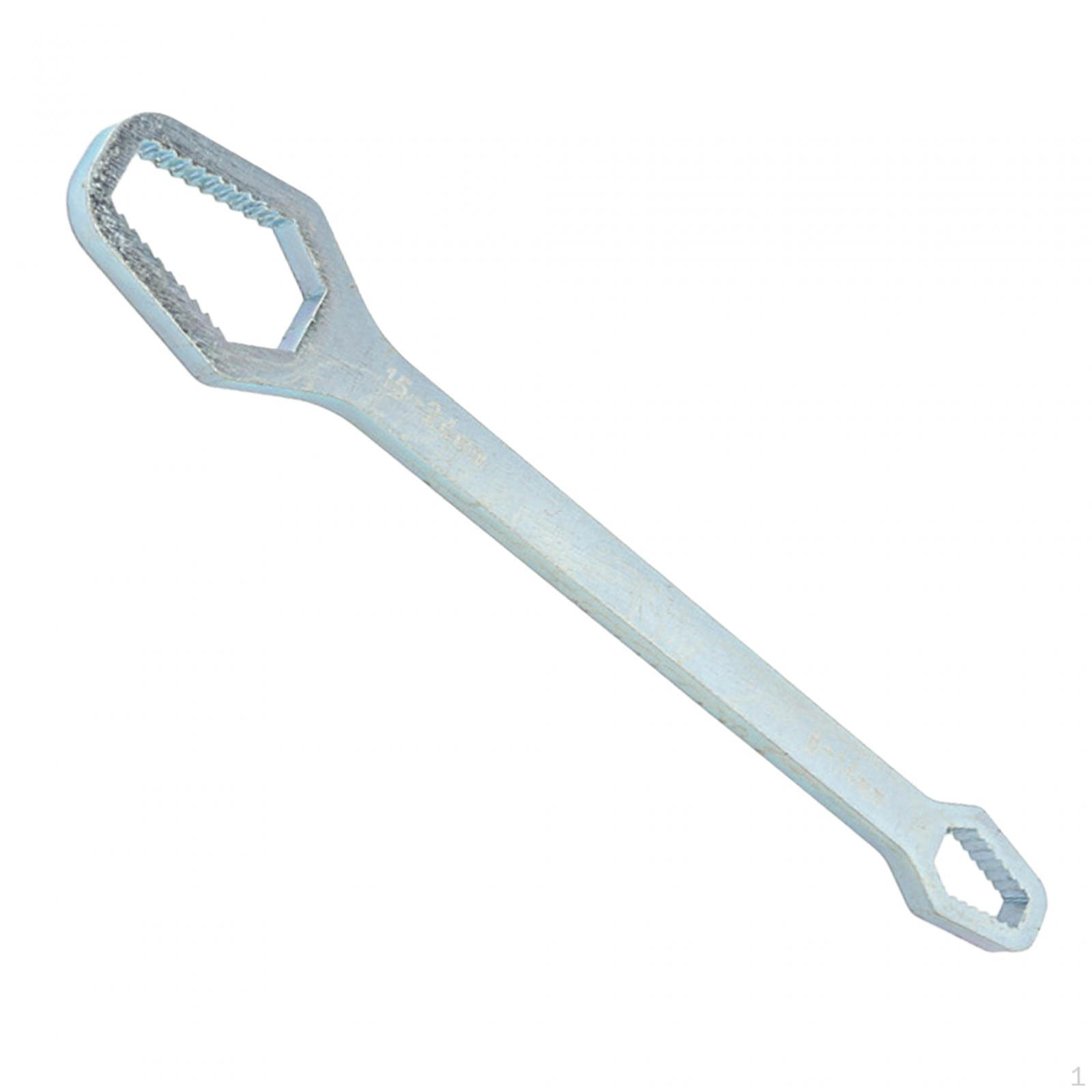 Double End Wrench Universal Wrench, Self Tightening Steel Multifunctional Adjustable Spanner серебряный