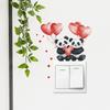 Heart Balloon Red Panda Switch Sticker Self-Adhesive Removable Wall Sticker Bedroom Hallway Dorm Home Decor
