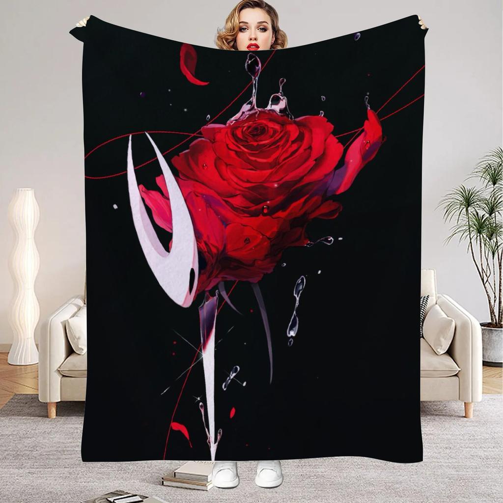 Hollow Knight Blanket Cartoon Game Printed Flannel Blanket for Home Living Room Bedroom Decor New Year Christmas Gift for Fans