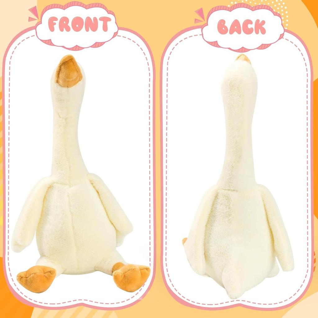 One Silly Goose Stuffed Animal, 19.7 Inch Soft Goose Doll Plush Toy Hugging Pillow, Cute Duck Stuffed Animal, Goose Stuffed Plush Toys Gifts for Kids