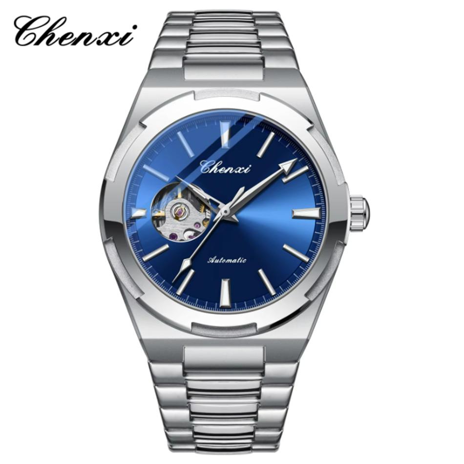 CHENXI Automatic Movement Mechanical Watches for Men Hollow Skeleton Mens Watches Waterproof Business Relogios Masculino