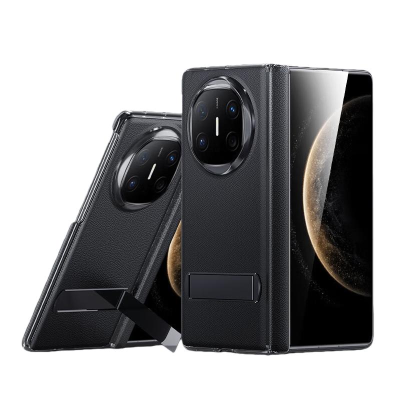 ESCASE Magnetic Middle Axis Case for Huawei Mate X7 Foldable Screen Business Edition Ultra-Thin Shockproof Lens Protection Cover Black