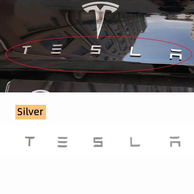 1 stk 3D ABS Logo Tesla Emblemer Bokstaver Bil Bagasjerom Merke Bakre Bokstavmerke Galvanisert For MODEL 3 MODEL S X Modifiserte tilbehør