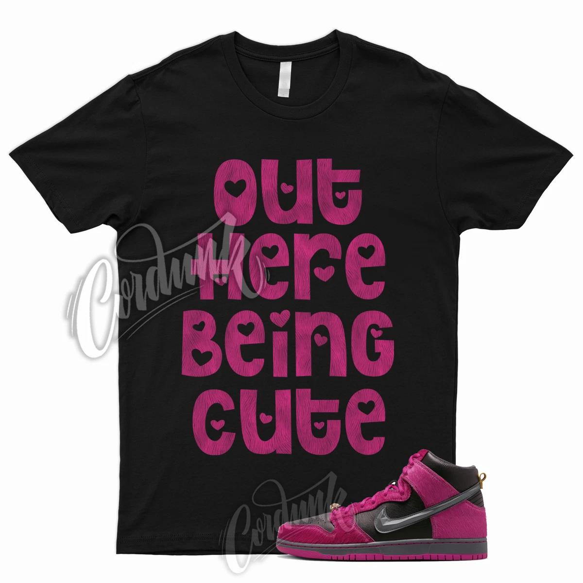 

CUTE T Shirt to Match Dunk High Active Run Pink Black Metallic Gold Jewels M
