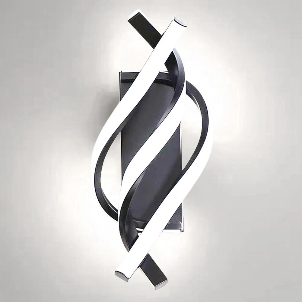 

Светодиодный спиральный настенный светильник, роскошный современный настенный светильник для комнаты, коридора, лестницы, настенный светильник для дома, прикроватного освещения гостиной Tricolor чёрный