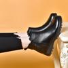 Short Boots Women's New Double Zipper Round Head Flat Bottom Women's Boots First Layer Cowhide Casual Cotton Boots