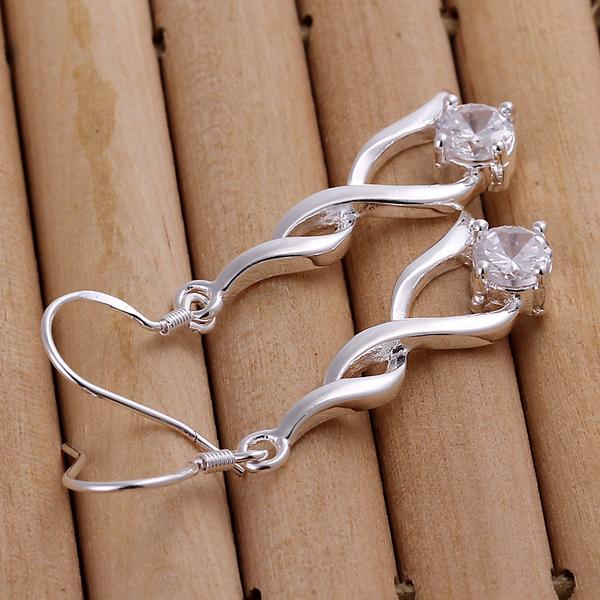 High Quality 925 Sterling Silver Earrings Fashion Jewelry Elegant Woman Crystal Drop Earrings Christmas Gifts