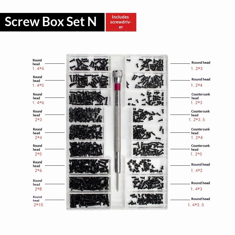 1 Set Watch Screw Box 18 Types Screws Kit Mini Flat Head Screw For Phone Tablet Camera Lens Laptop Repair Accessories