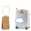 1pc  PU Wood Grain Luggage Tag, Square Travel Check-in Tag, High-quality Elastic Belt Luggage Tag