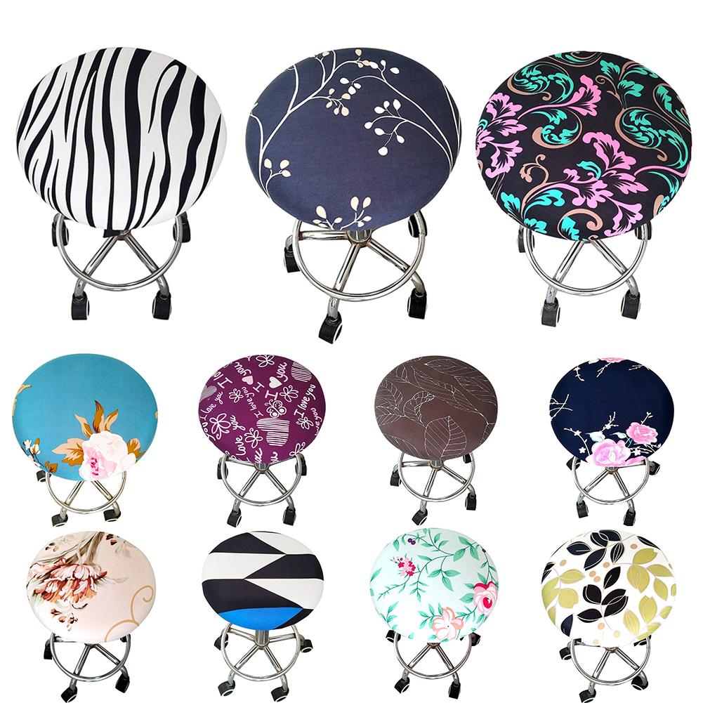 New Printed Round Chair Cover Bar Stool Cover Fashion Elastic Seat Cover Elastic Chair Slipcover Cover Home Textile