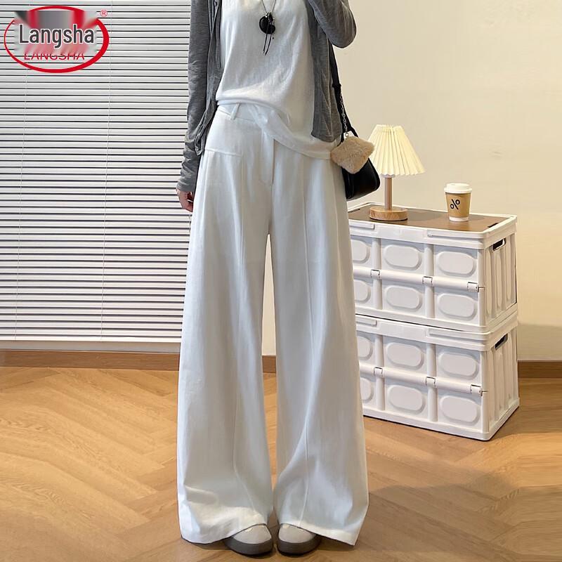 Women's High-Waist Linen Blend Wide-Leg Suit Pants