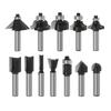 12pc 8mm Shank Round-Over Router Bits for Wood Woodworking Tool 2 Flute Endmill with Bbearing Milling Cutter Corner Round Over