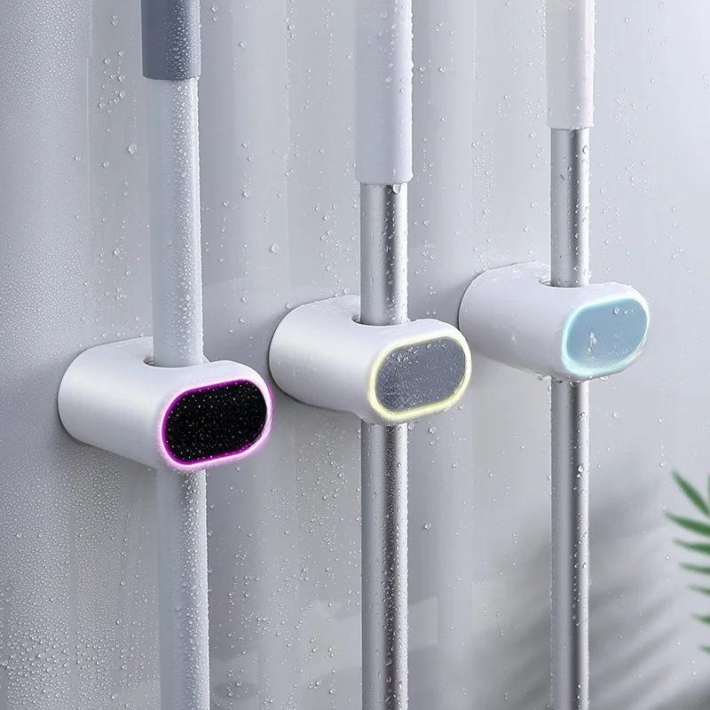 For Wall Mounted Mop Rack Holder Mop Hook Rack Kitchen Bathroom Mop Broom Storage Rack Home Organizer Suction Hanging Storage Sh