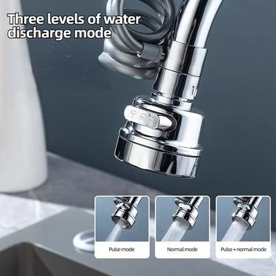 Estensione per rubinetto da cucina con tubo estensibile, spruzzatore per lavandino del bagno, 3 modalità, accessorio spruzzatore per rubinetto, aeratore estensione rubinetto