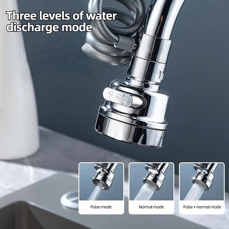 Kitchen Faucet Extender with Stretchable Hose Bathroom Sink Sprayer 3 Modes Faucet Sprayer Attachment Faucet Extender Aerator
