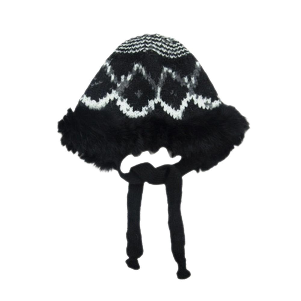 

Плюшевая шапка-бини, очень толстая шерстяная шляпа-ведро, новая шапка с защитой ушей, осень-зима чёрный