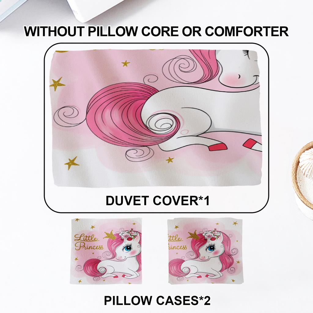 Pink Unicorn Princess Duvet Cover Set Little Princess Unicorn Bedding For Girls Bedroom Twin Queen King Size With 2 Pillowcases