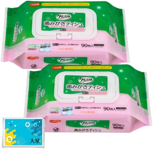 

[Set of 2] Toothbrushing Tissues, Gentle, Alcohol-Free (90 sheets) + Bonus (Original Tissues)