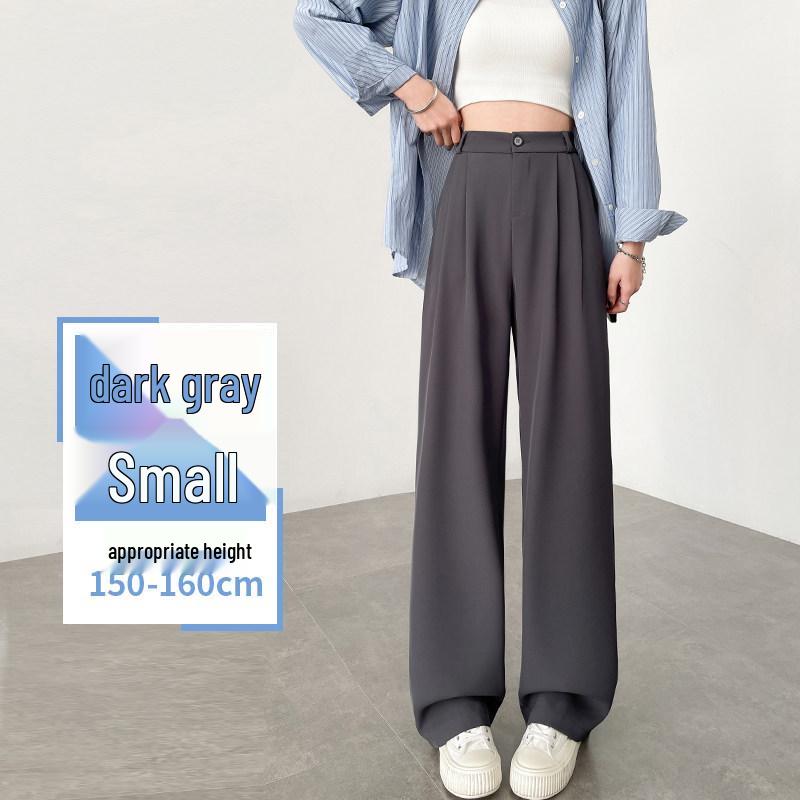 Women's High-Waisted White Wide-Leg Pants 2025 - Drapey Casual Slim Fit for Spring & Autumn