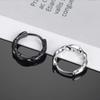 Rockyu Earrings for Stainless Steel Dangling Ring Diamond Twist Birthday Fashion Accessories Men, Hoop, Earrings, Black, Silver, Brand, Shape,