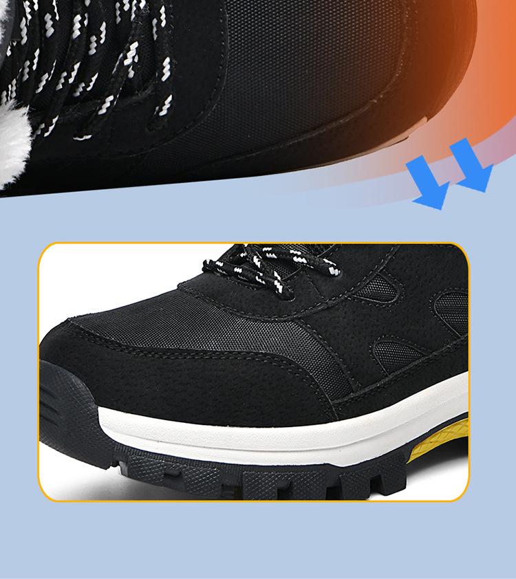 Army Green Camo High-Top Fleece-Lined Snow Boots for Men – Plus Size, Thick-Soled, Warm Winter Footwear