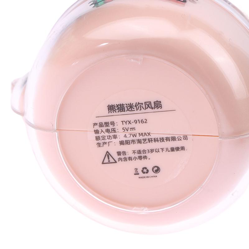 Sevimli Panda Mini El Vantilatörü Soğutucu Taşınabilir Çizgi Film El Tipi USB Şarj Edilebilir Vantilatör Öğrenci Ofis Dış Mekan Yaz