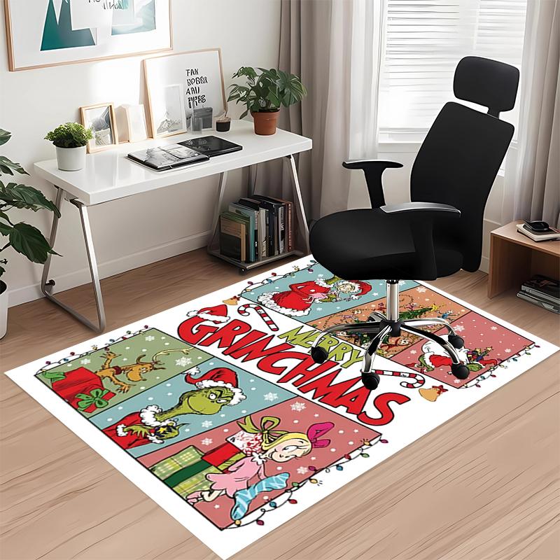 Grinch Printed Carpetrugfor Office Chair Living Room Bedroom Kitchen Room Decor Gifts