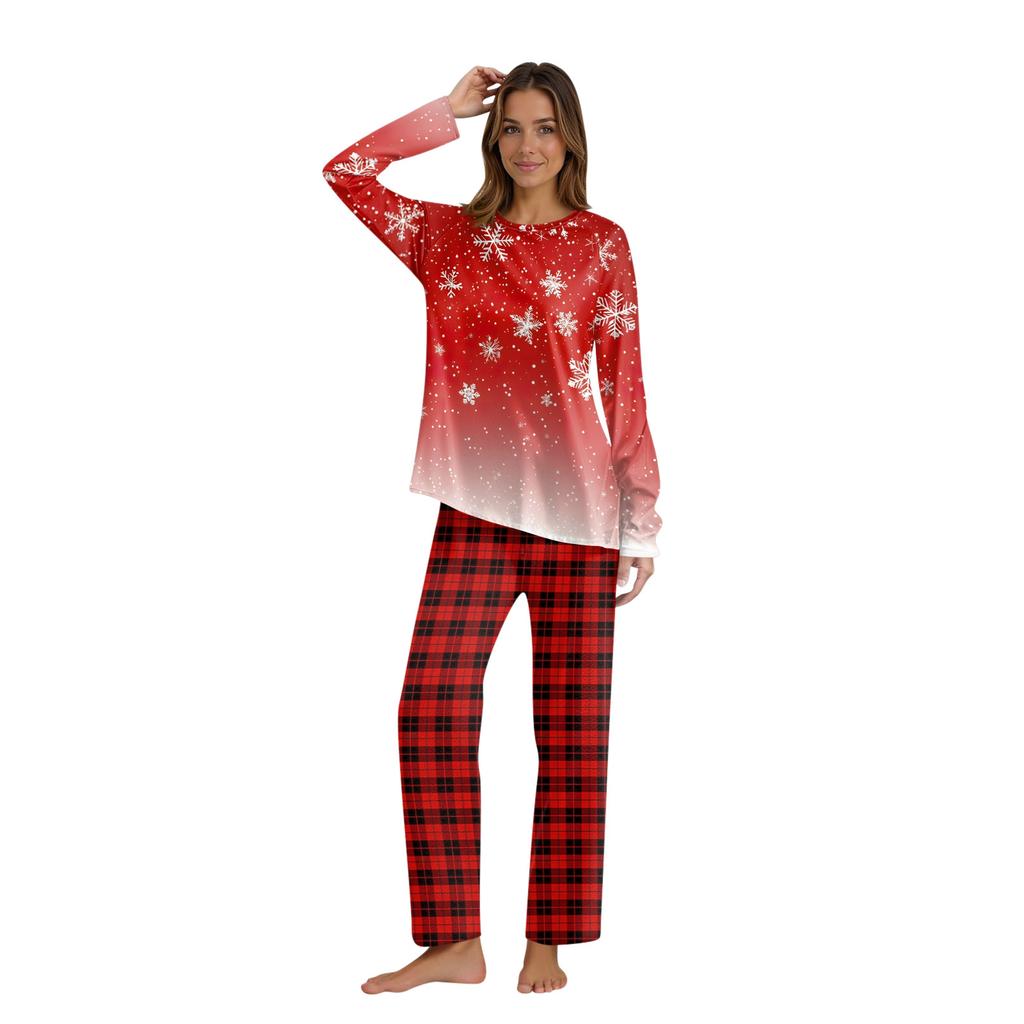 Christmas Prints Family Matching Long Sleeve Tops+Pants Set Family Matching Sets