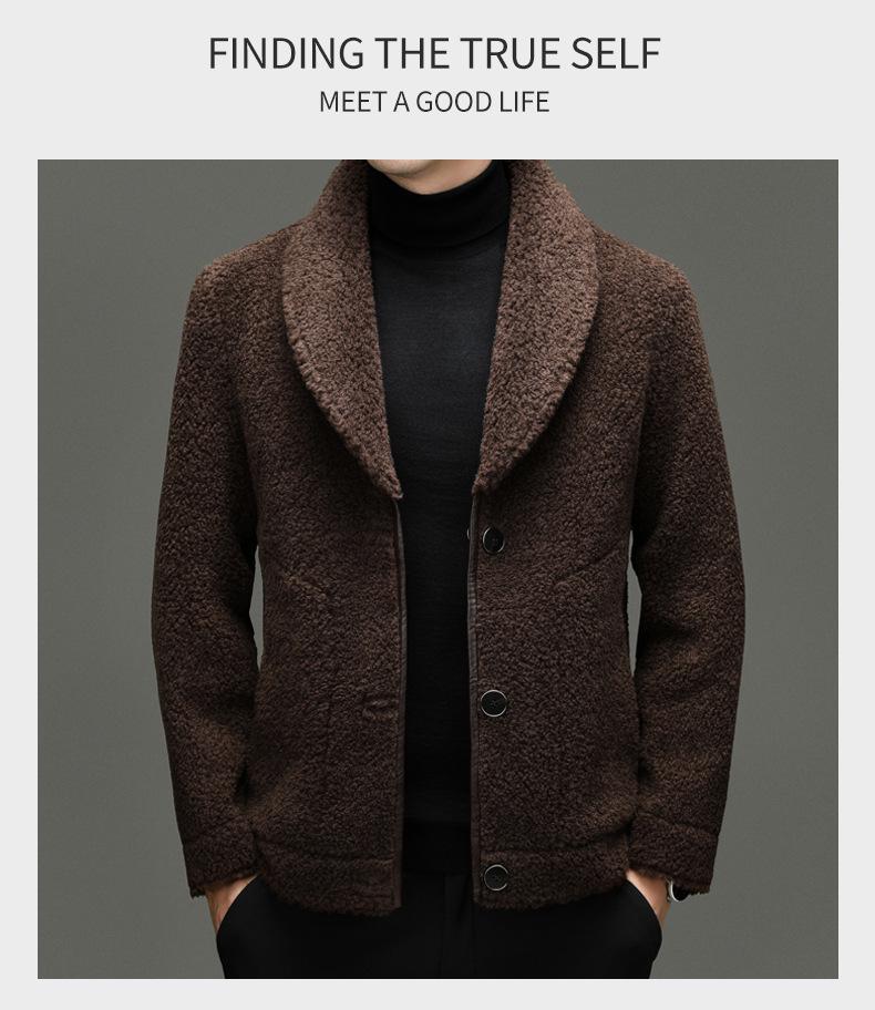 Men's Double-sided Sherpa Fleece Jacket 2025 - Winter Casual Mid-aged & Young Style, Thick and Warm Outerwear