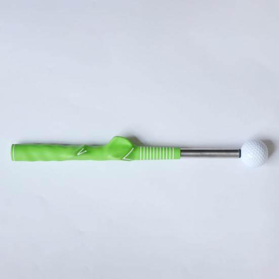 Golf Grip Swing Training Aid with Click Feedback Retractable Club Tempo Trainer for Warm-Up Indoor Practice Telescopic Short Club for Right Left