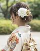 [Lomeri] Hair Ornament, Dahlia and Pearl, for Kimono, Japanese Clothing, Yukata, Furisode, Coming-of-Age Ceremony, Wedding, Graduation,