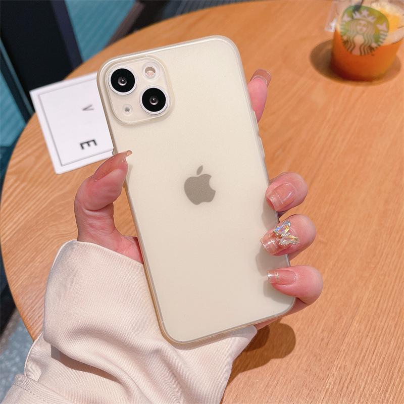 Applicable To IPhone16Pro Ultra-thin Matte Phone Case Golden Apple 15 Heat Dissipation and Semen Hole 14 Skin Feeling Protective Case